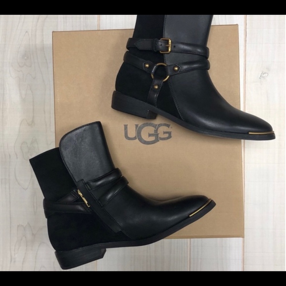 Kelby Leather & Suede Uggs / Black & Gold boots